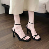 Fongt With Sandals Women 2025 New Summer Thin-Heeled White Dress Is Not Tired Of Popular High Heels