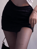 Lined Detail Split Cargo Mini Skirt-Outfit