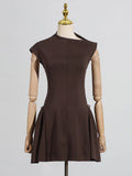 Fongt Style Sleeveless Short Dress 2025 Spring And Autumn New Design Sense Niche Waist High-End Feel