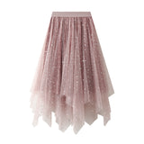 Fongt Peng Star Yarn Skirt Autumn 2025 New Korean Version Of Irregular Velvet Skirt In The Long Female 0310