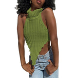 Fongt Spring And Summer New Explosion High-Collar Irregular Sexy Back Hair Weaving Small