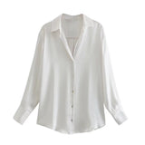 Spring Style New Spring Satin Texture Classic Shirt 7969046-Outfit