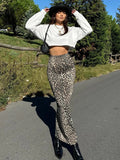 Women's Clothing 2024 Autumn And Winter New Fashion Personality Trend With Leopard Print High-Rise
