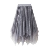 Fongt Peng Star Yarn Skirt Autumn 2025 New Korean Version Of Irregular Velvet Skirt In The Long Female 0310