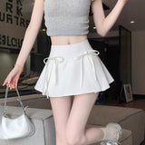 Fongt Tie With Low-Waisted Babes Half-Dress Girl Retro College Wind-Proof Light Suit Short Skirt A-Word Mini-Skirt