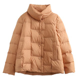 2024 New Down Jacket Female Short Thin Loose Casual Lapel Warm White Duck Down Short Coat Tide-Outfit