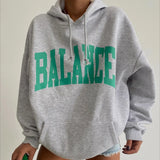 Contrast Vintage Logo Graphic Pullover Hoodie-Outfit