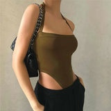 Fongt Style 2023 Fashion Summer Women's One-Line Neck Band Open Back