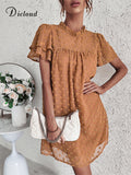 Spring Retro Mini Dress Women Floral Boho Chiffon Dresses Elegant Party Day Sundress Sexy Chic Ladies Summer 2022