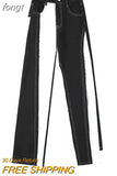 Patchwork Jeans Pants Women Straight Jeans High Waist Streetwear Y2k Retro Pants Casual Ladies Denim Wide Leg Trouser
