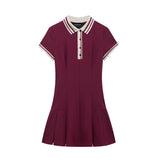 Fongt Women's Clothing 2025 Autumn Dress New Women's College Style Style Temperament Short Sleeve