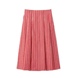 Fongt Women's INS Burst Fashion Striped Blouse + Striped Flute Dress Set