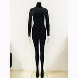 Fongt New Star Fashion Hot Diamond Elastic High-Necked Bottom Shirt 褶皱半裙 Trousers