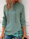 Dress 2025 Women's Knitting Splicing Color Hooded Long-Sleeved