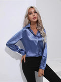 Style: A Button Satin Shirt, Temperament, Commuter Long-Sleeved Shirt, New Women's Wear In Spring And Summer.-Outfit