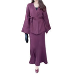 Fongt 2025 New Southeast Asian Women's Knitted Sweater With A Dress Dress Suit