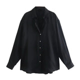 Spring Style New Spring Satin Texture Classic Shirt 7969046-Outfit
