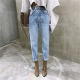 Woman Casual Harem Jeans Streetwear Denim Pants Trousers Slouchy Jeans