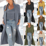 Fongt Cardigan Trench Coat Knit Loose Sweater Two Solid Color Vest Set-Outfit