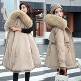 Medium And Long Style To Overcome The Female 2024 Winter New Korean Version Of The Thick Loose Warm Padded Clothes Large Size Women's Cotton Clothes-Outfit