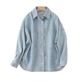 Fongt And Autumn 2025 New Women's Urban Casual Wash Denim Shirt Jacket Jacket M2