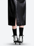 Faux Leather Midi