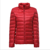Large Size Plus Fat Down Jacket Female Light Korean Version Fashion Standing Collar Short Fat MM White Duck Down Coat Tide-Outfit