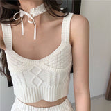 Short Shawl Knitted Sling Sling Sling Vest Women's Short Outer Wear Sleeveless T-Shirt