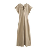 New Silk Satin Long Style Midi Dress 2157238 706-Outfit
