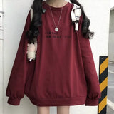 thin Sweatshirt Women Sweatshirts Pullover Oversized Casual Long Sleeve long Top letter printed hoodie black