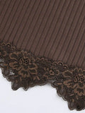 Lace Paneled Rib Crop Cami Top-Outfit