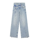 Spring Style Deconstructed Mid-Waist Fashion Wide-Leg Jeans 6688002-Outfit