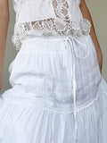 vintage maxi skirts with lace trim and