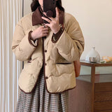 Lapel Short Down Jacket Female 2024 Winter New Sweet Korean Small Fragrant Wind Warm White Duck Down Coat Hot Style-Outfit