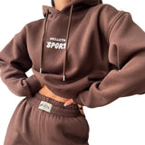 Fongt Casual Plus Velvet Long-Sleeved Hooded Trousers Set For Autumn/Winter 2025