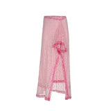 Pink Lace Slit Maxi Skirt-Outfit