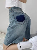 denim shorts with raw