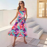 Fongt Summer Women's Commuting Sleeveless Hottie Prints Long Sling