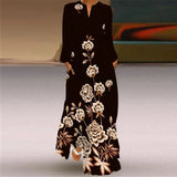 V-neck Long Sleeve Ankle-Length Vintage