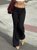 Fongt Millennium Striped Color Low- Waist Smell Spicy Spicy Temperament Slender Suit Pants