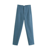 Fashionable Multi-Color Pendant High-Waisted Straight Harlan Casual Suit Trousers In Spring And Summer 2024-Outfit
