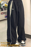 Women Wide Leg Cargo Pants Casual Streetwear Loose Drawstring Trousers Drawstring Sweatpants Female Vintage Baggy