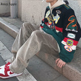 Bomber Woman Varsity Jacket Embroidery American Racing Jacket¡®s Printing Long Sleeve Jackets Unisex Bombers Coat Met