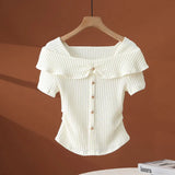 Chic Chic Short-Sleeved T-Shirt Sweet Hottie New Slimming Sweet Word On The Shoulder Of Thin