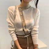 New 2021 Women's Sweaters Autumn Winter Fashionable Elegant Lady Pearl Buttons Short Cardigans Vintage Tops