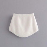 White Knit Fuzzy Three Piece Set-Outfit