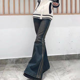 High Waist Flare Jeans Vintage Striped Denim Pants Y2k Harajuku Bell Bottom 2000s Skinny Mopping 90s-Outfit