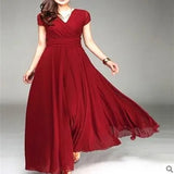 Sleeve Bohemian Chiffon Waist Dress