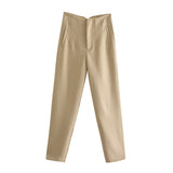 Fashionable Multi-Color Pendant High-Waisted Straight Harlan Casual Suit Trousers In Spring And Summer 2024-Outfit