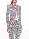 STREET Newest 2022 Fall Winter Fashion Designer Jacket Women's Lion Buttons Monogram Jacquard Knit